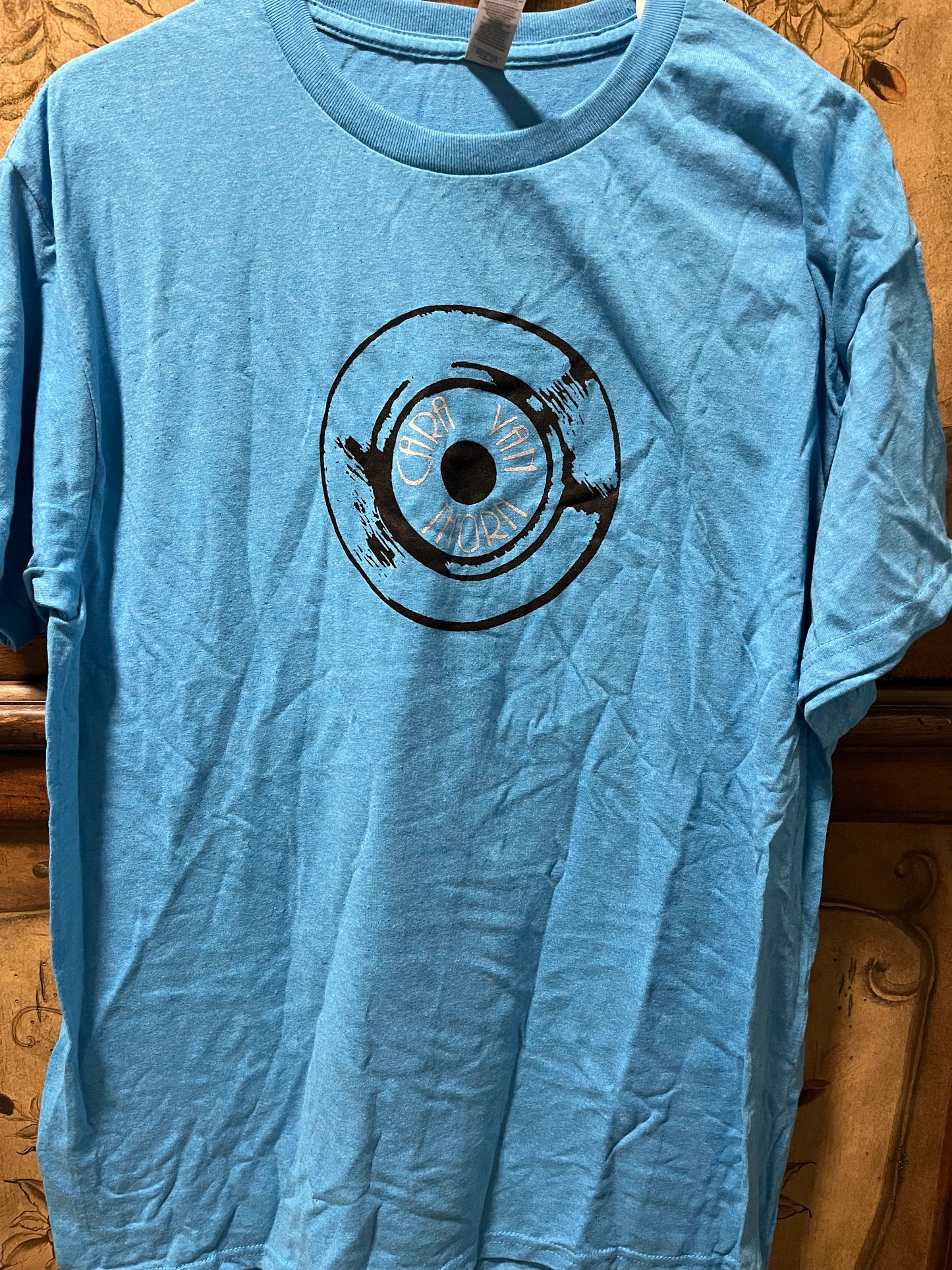 Record logo tee - light blue heather